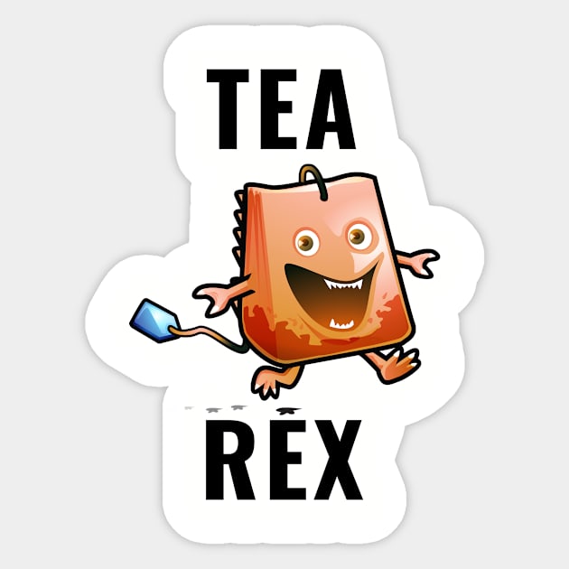 Tea Rex Sticker by SillyShirts